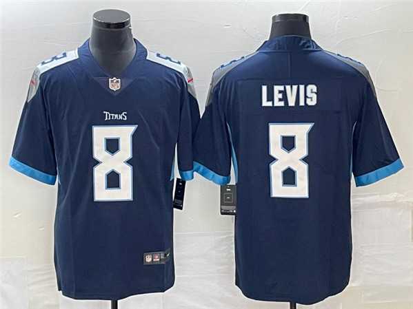 Men & Women & Youth Tennessee Titans #8 Will Levis Navy Vapor Untouchable Stitched Jersey